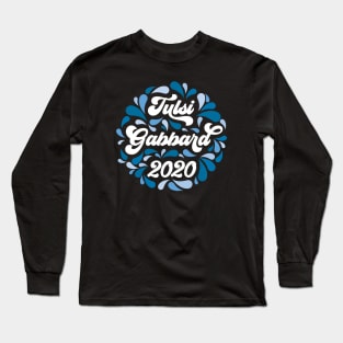Tulsi Gabbard 2020 Blue Retro Paisley Long Sleeve T-Shirt